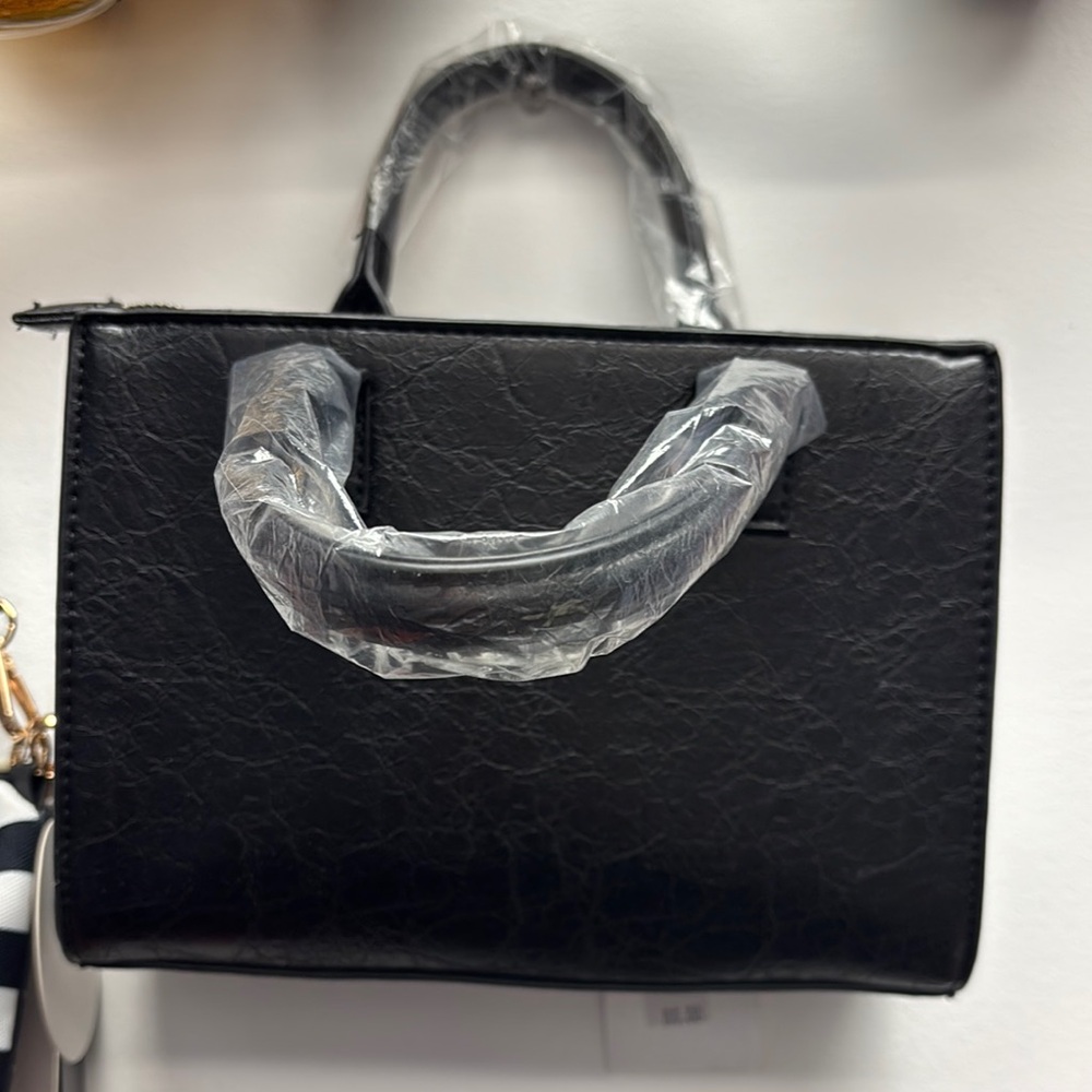 Alyssa mommy and Me Black Leather Handbag
